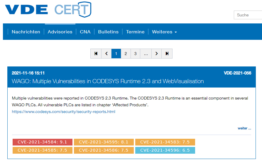 Abbildung: Veröffentlichung von Schwachstellen durch Advisories beim CERT@VDE